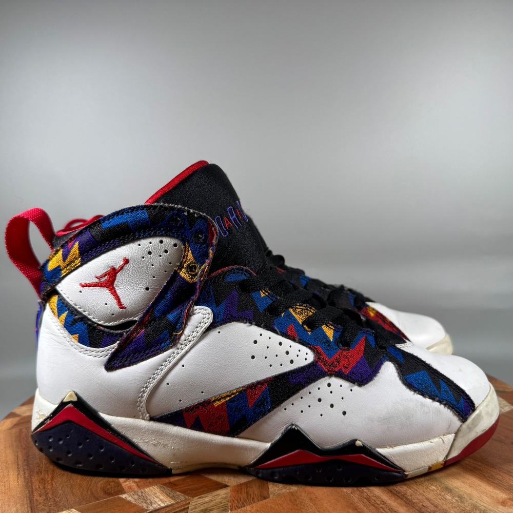 Jordan 7 Retro GS Nothing But Net White Red Black 304774-142 Womens 7.5 Size 6Y